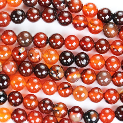 Red Brown Agate, 8mm round gemstone beads strand, one full strand , hole 1 mm, 16 inch, about 50 beads