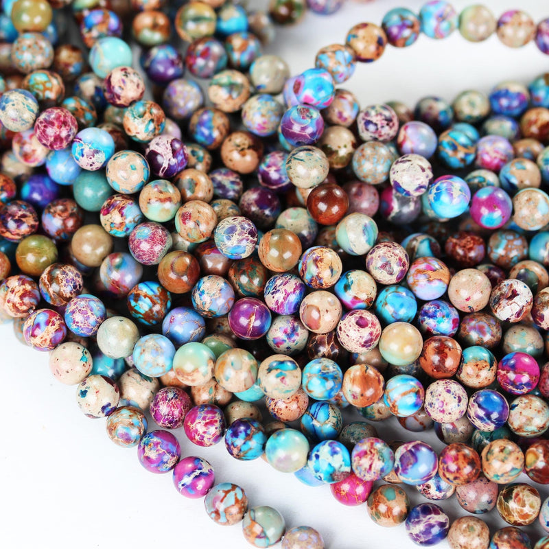 Purple Impression Jasper, 6mm round Purple Jasper gemstone, one full strand beads, 16inch, about 60 beads, 1mm hole
