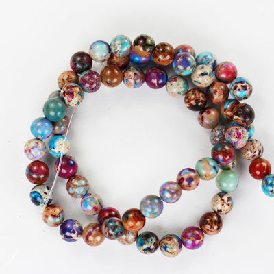 Purple Impression Jasper, 6mm round Purple Jasper gemstone, one full strand beads, 16inch, about 60 beads, 1mm hole