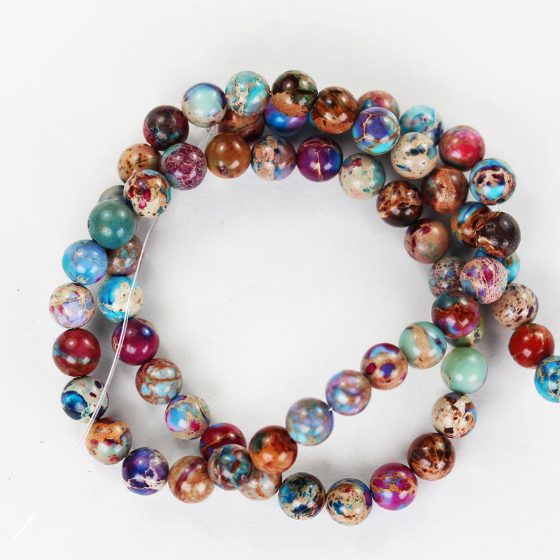 Purple Impression Jasper, 6mm round Purple Jasper gemstone, one full strand beads, 16inch, about 60 beads, 1mm hole