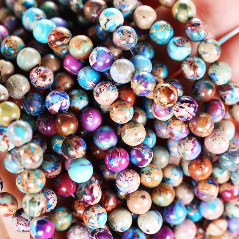 Purple Impression Jasper, 6mm round Purple Jasper gemstone, one full strand beads, 16inch, about 60 beads, 1mm hole