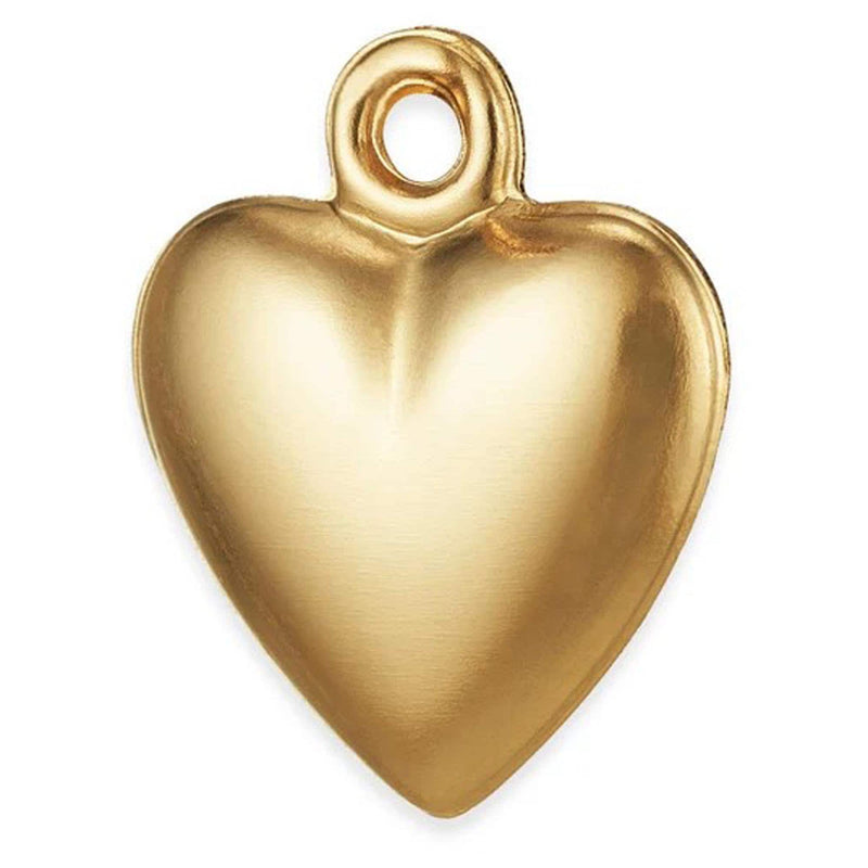5pcs 14k Gold Filled Heart Charm/Pendant/beads, 4.8*6.1mm, 1mm hole Heart Charm