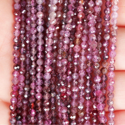 Natural Multicolor Ruby, 3mm faceted round natural gemstone beads, 150beads, 15.5 inch , 0.6mm hole