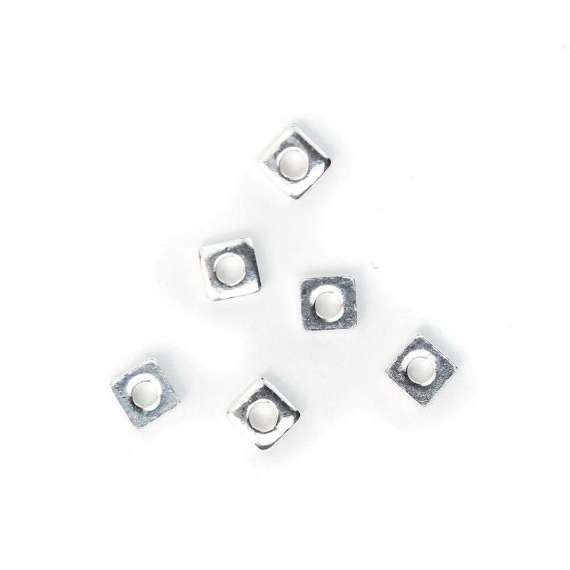 925 sterling silver shiny square spacer beads 1.5/2/2.5mm, hole 1mm
