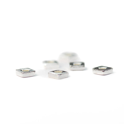 925 sterling silver shiny square spacer beads 1.5/2/2.5mm, hole 1mm