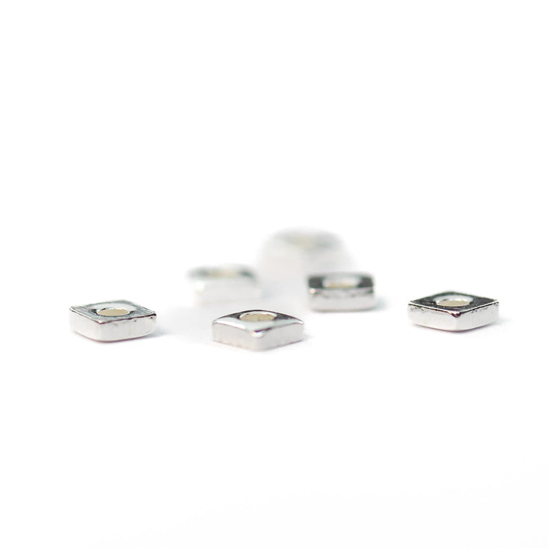 925 sterling silver shiny square spacer beads 1.5/2/2.5mm, hole 1mm