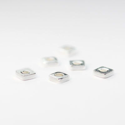 925 sterling silver shiny square spacer beads 1.5/2/2.5mm, hole 1mm