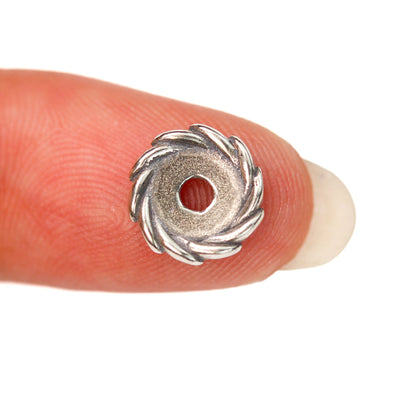 Spacer beads 6/8/10mm 925 antique sterling silver jewellery findings wheel round spacer beads, 1.5/2/2.5mm thick, hole 1/1.5/2mm