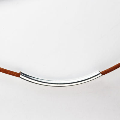 Silver Tube Beads 2pcs 30mm Long 3mm Diameter 925 Sterling Silver Jewellery Findings Curved Tube Beads, Hole 2mm