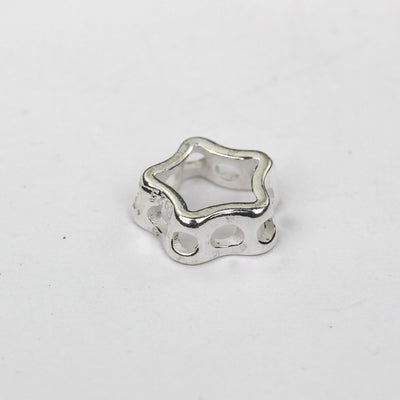 Star frame beads 2pcs 925 sterling silver jewellery findings center hole beads 10mm star 4mm high 2mm hole charm for earring bracelet