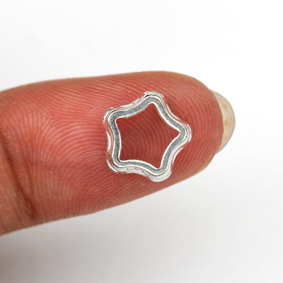 Star frame beads 2pcs 925 sterling silver jewellery findings center hole beads 10mm star 4mm high 2mm hole charm for earring bracelet