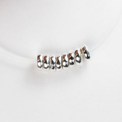 Silver Spacer Beads 8pcs 5mm 925 Sterling Silver Jewellery Findings Rondelle Donut Spacers, 1.5mm Thick, Hole 1mm