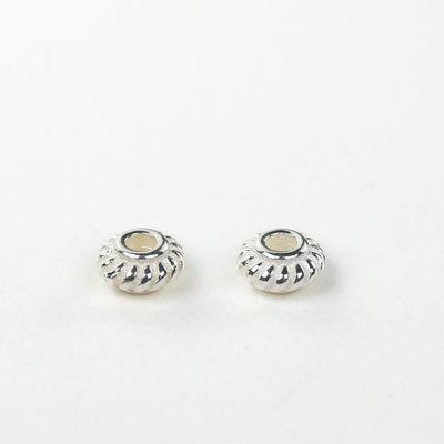 Silver Spacer Beads 10pcs 925  Sterling Silver Jewellery Findings Rondelle Spacer Beads, 4mm Diameter, 2mm Thick, Hole 1mm