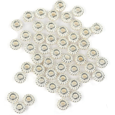 Silver Spacer Beads 10pcs 925  Sterling Silver Jewellery Findings Rondelle Spacer Beads, 4mm Diameter, 2mm Thick, Hole 1mm