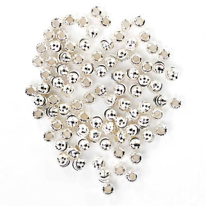 30pcs Silver Spacer Beads 925  Sterling Silver Jewellery Findings Round Spacer Beads, 3mm, Hole 1mm