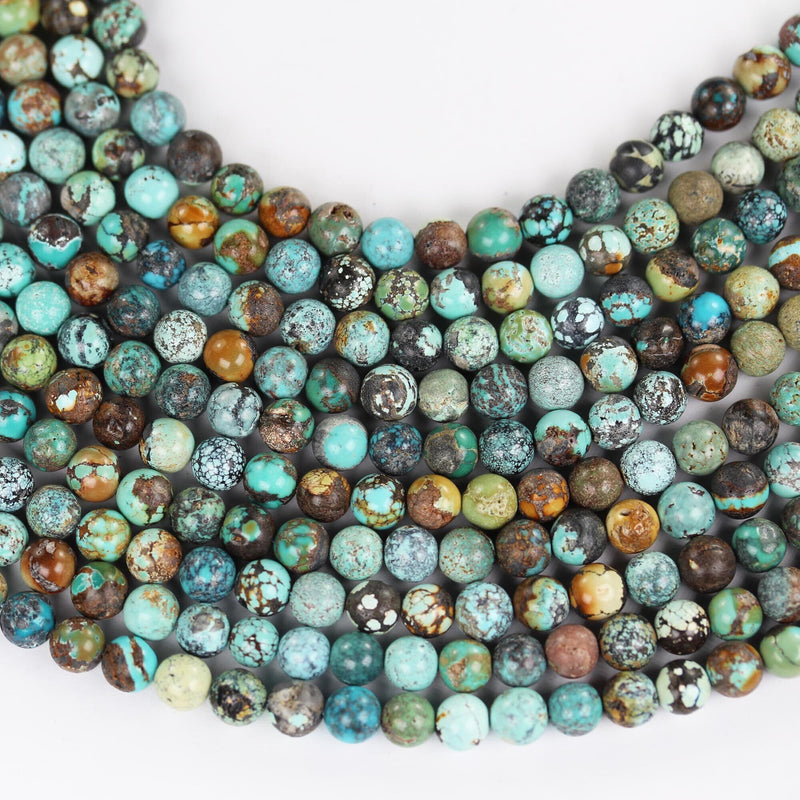 Natural Turquoise gemstone, 6mm round natural gemstone strand, 15.5inch, 1mm hole, about 60pcs