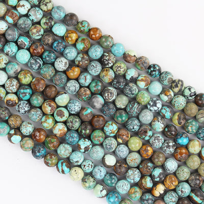 Natural Turquoise gemstone, 6mm round natural gemstone strand, 15.5inch, 1mm hole, about 60pcs