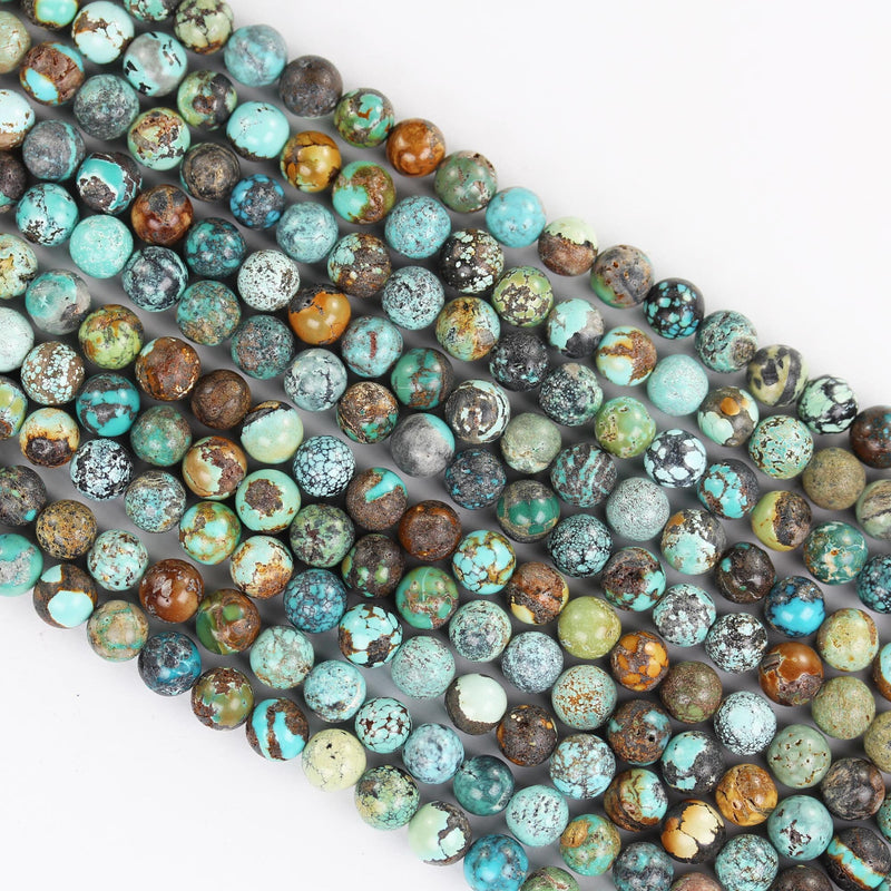 Natural Turquoise gemstone, 6mm round natural gemstone strand, 15.5inch, 1mm hole, about 60pcs
