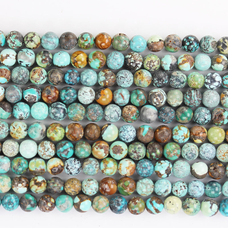 Natural Turquoise gemstone, 6mm round natural gemstone strand, 15.5inch, 1mm hole, about 60pcs
