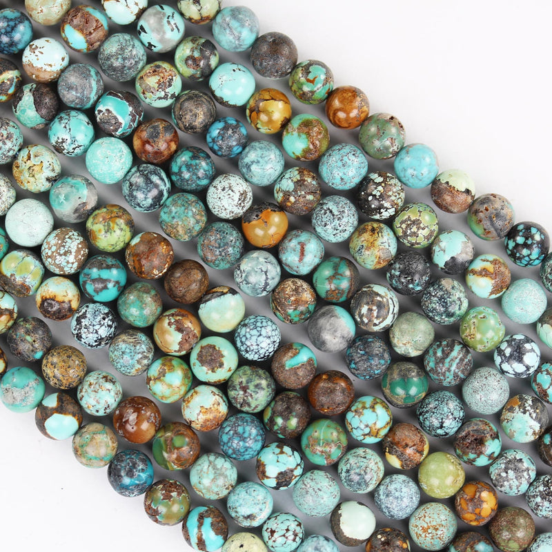 Natural Turquoise gemstone, 6mm round natural gemstone strand, 15.5inch, 1mm hole, about 60pcs