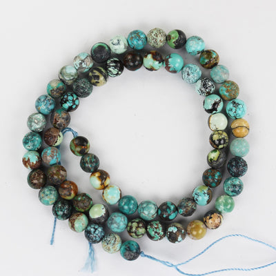 Natural Turquoise gemstone, 6mm round natural gemstone strand, 15.5inch, 1mm hole, about 60pcs