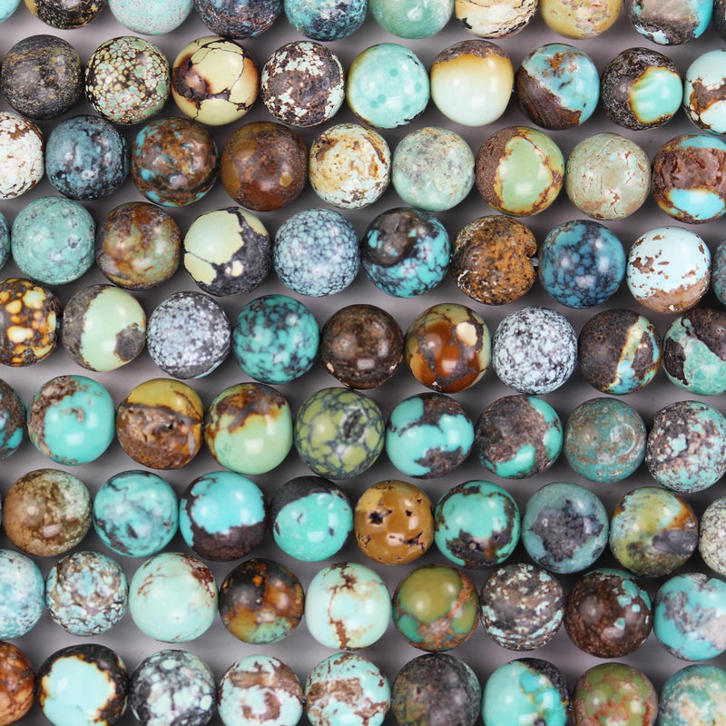 Natural Turquoise gemstone, 6mm round natural gemstone strand, 15.5inch, 1mm hole, about 60pcs