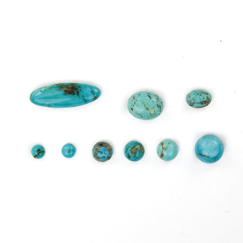 Natural Turquoise Loose Cabochon Gemstone, Green & Brown Color, Round 4mm/6mm/8mm, Oval 5mm*7mm/8m*10mm/7mm*20mm