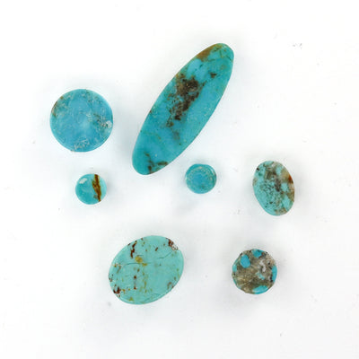 Natural Turquoise Loose Cabochon Gemstone, Green & Brown Color, Round 4mm/6mm/8mm, Oval 5mm*7mm/8m*10mm/7mm*20mm