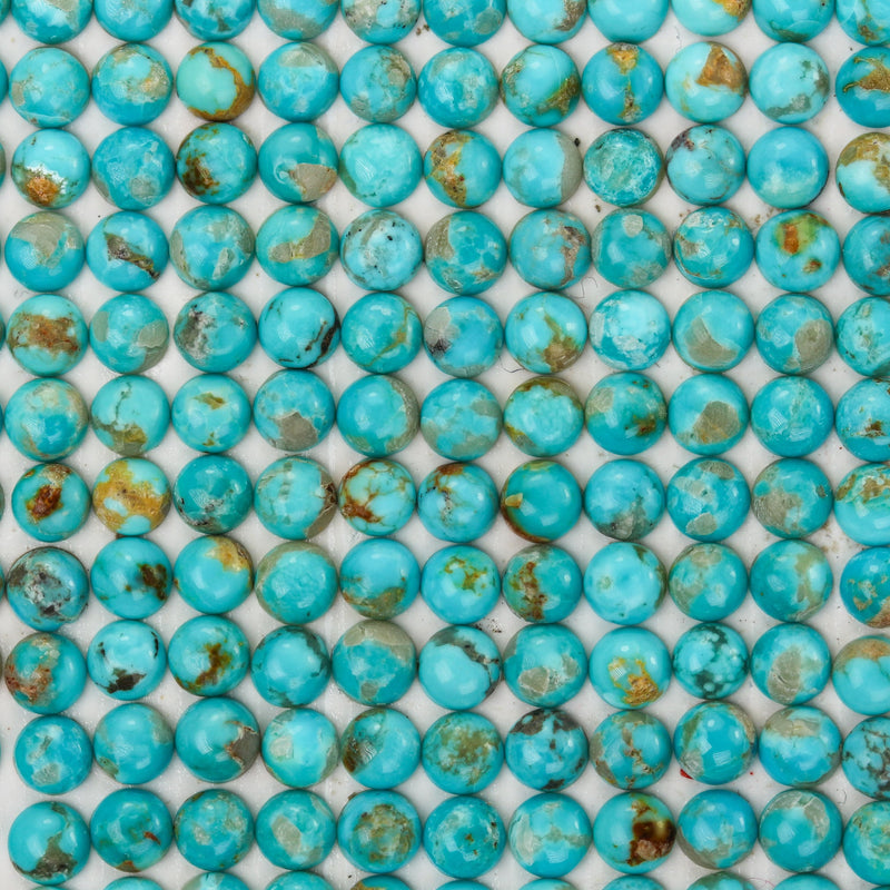 Natural Turquoise Loose Cabochon Gemstone, Green & Brown Color, Round 4mm/6mm/8mm, Oval 5mm*7mm/8m*10mm/7mm*20mm