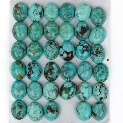 Natural Turquoise Loose Cabochon Gemstone, Green & Brown Color, Round 4mm/6mm/8mm, Oval 5mm*7mm/8m*10mm/7mm*20mm