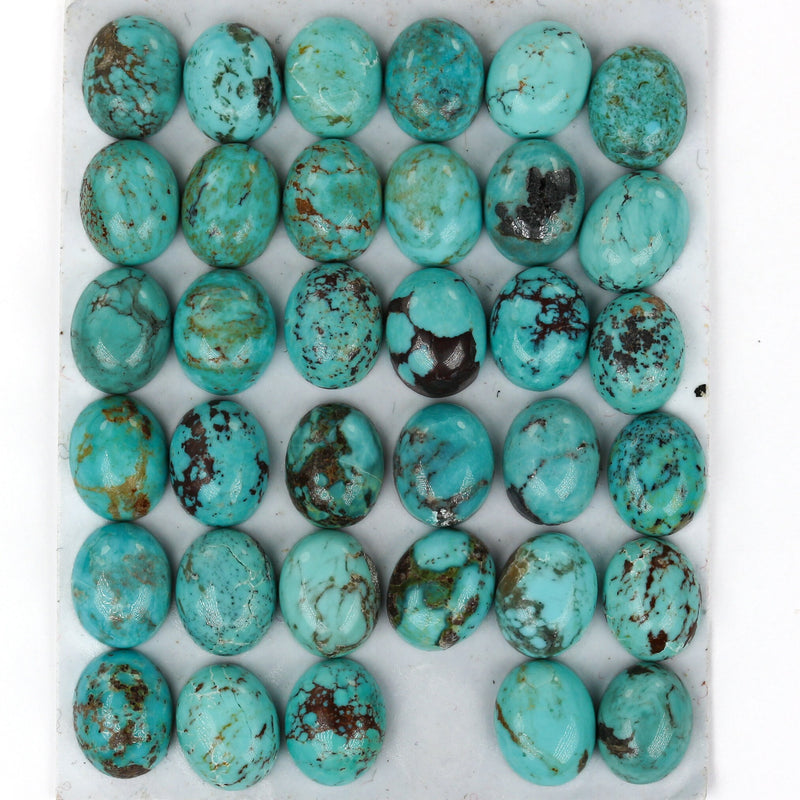 Natural Turquoise Loose Cabochon Gemstone, Green & Brown Color, Round 4mm/6mm/8mm, Oval 5mm*7mm/8m*10mm/7mm*20mm