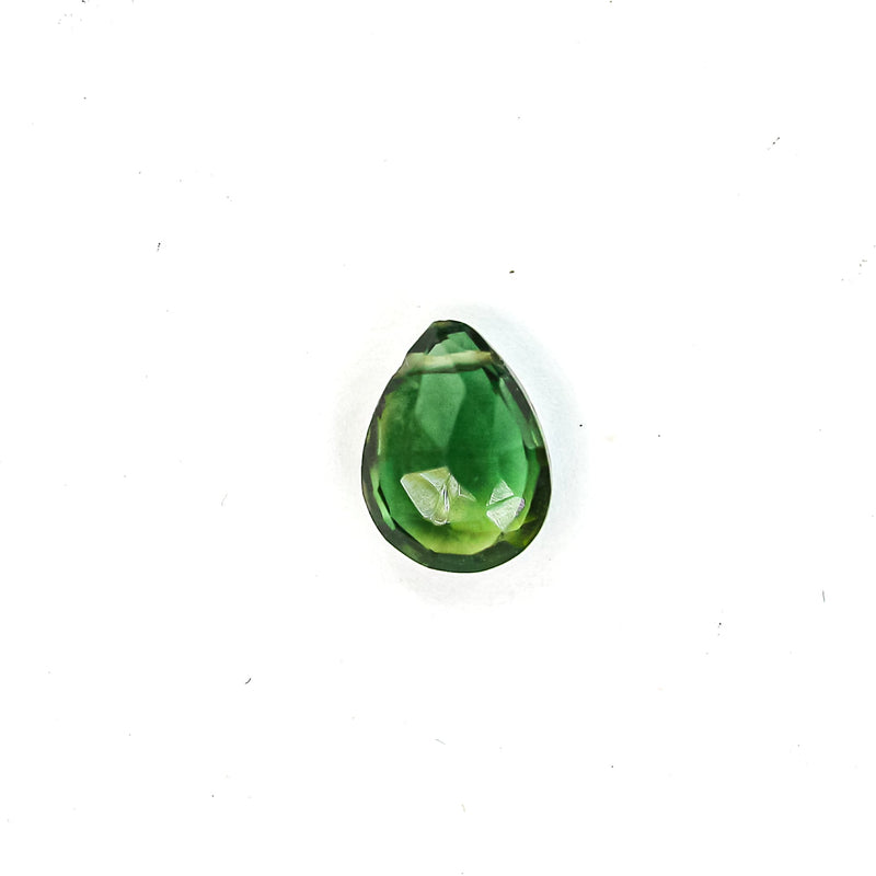 Natural Peridot, 7mm*6mm Loose Natural Faceted Teardrop Shaped Gemstone, 2pcs Beads , 0.6mm Hole, Top Drilled