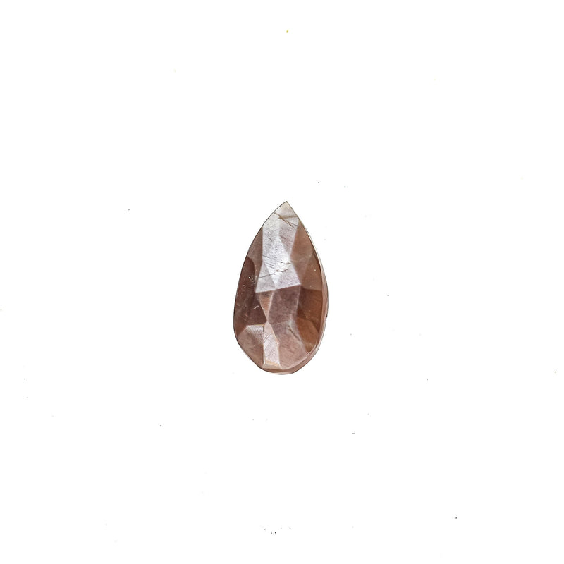 Chocolate Brown Moonstone, 18-16mm*10-8mm Faceted Oval Loose Gemstone, Top Drilled, Hole 0.8mm, 2 Pcs