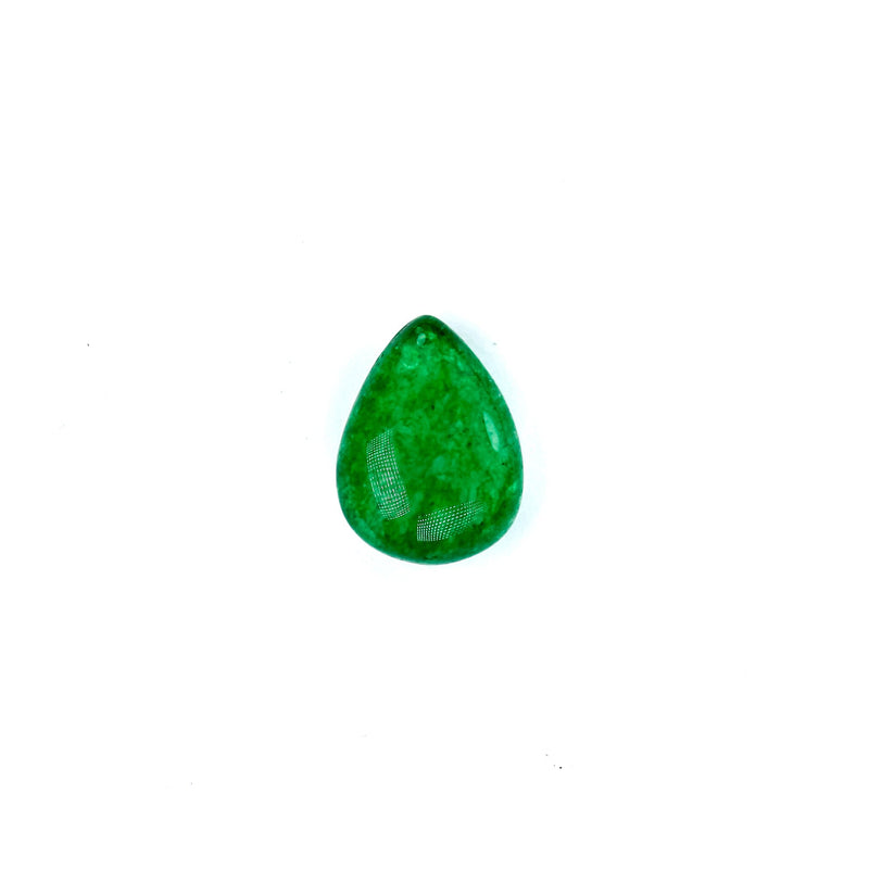 Jade, 14*10mm Teardrop Shape Loose Gemstone Beads, Top Drilled, Hole 0.8mm, 2pcs
