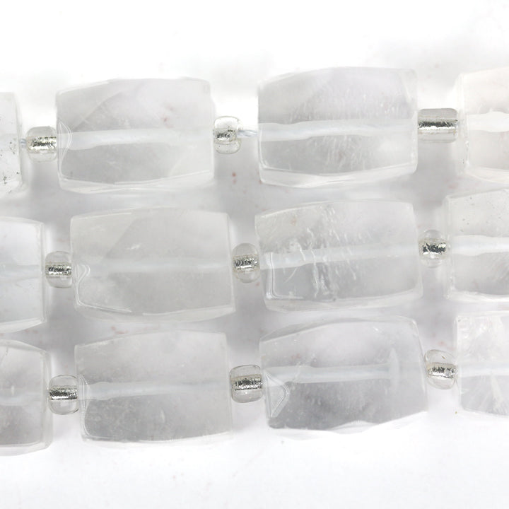 Faceted Clear Quartz Nugget Beads, 16 Inch Strand - UK Faceted Clear Quartz Nugget Beads, 16 Inch Strand - UK