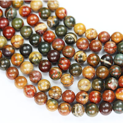 Picasso jasper,10mm round natural gemstone beads, one full strand, red creek jasper,15.5inch, about40 beads