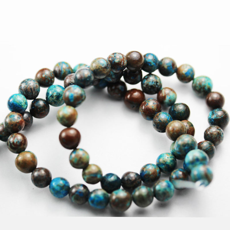 6mm round blue calsilica jasper ,aqua terra jasper gemstone beads, 16 inch, 1mm hole, about 60pcs