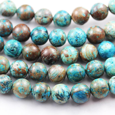 6mm round blue calsilica jasper ,aqua terra jasper gemstone beads, 16 inch, 1mm hole, about 60pcs