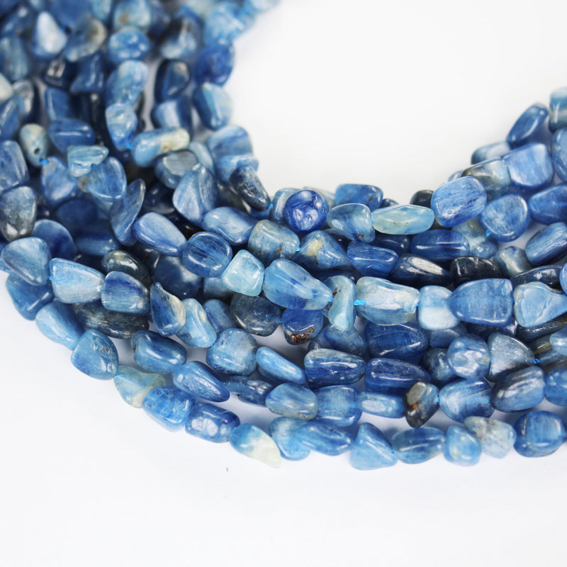 Natural kyanite, 8-10mm natural nugget shape gemstone chips, 16 inch ,1mm hole, around 50 pcs