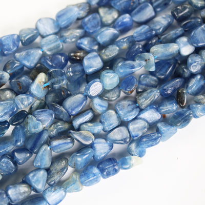 Natural kyanite, 8-10mm natural nugget shape gemstone chips, 16 inch ,1mm hole, around 50 pcs
