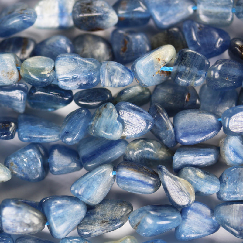 Natural kyanite, 8-10mm natural nugget shape gemstone chips, 16 inch ,1mm hole, around 50 pcs