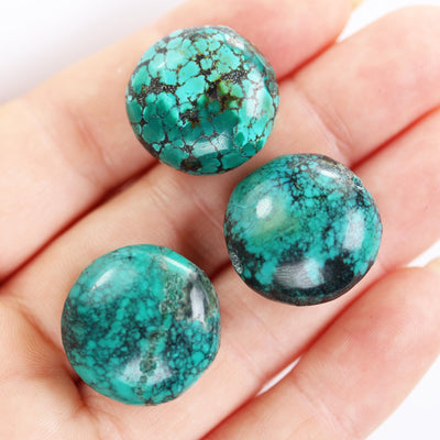 Natural turquoise large chunky bead gemstone, size around 18-21mm, 13mm thick, hole 1-3mm