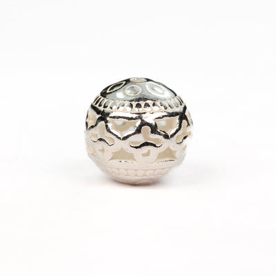 Silver beads 2pcs  8mm 925 sterling silver jewellery findings filigree ball beads ,8mm round, hole1mm