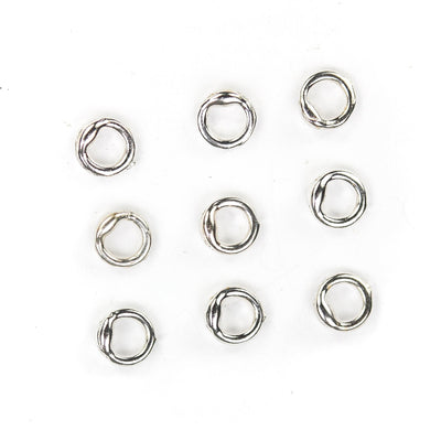 Closed jump ring with 2 holes for lobster clasp / hook clasp, jewelry ends, 4pcs 5mm/7mm/9mm, 925 sterling silver or 18k gold vermeil