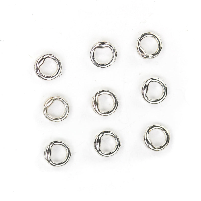 Closed jump ring with 2 holes for lobster clasp / hook clasp, jewelry ends, 4pcs 5mm/7mm/9mm, 925 sterling silver or 18k gold vermeil