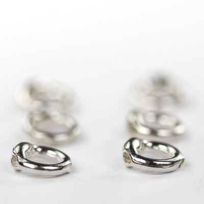 Closed jump ring with 2 holes for lobster clasp / hook clasp, jewelry ends, 4pcs 5mm/7mm/9mm, 925 sterling silver or 18k gold vermeil