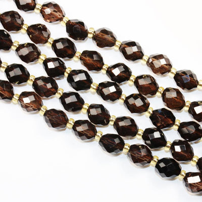 Smoky Quartz, 7*8mm Faceted Oval Gemstone Strand, One Full Strand Smoky Color, 15inch, About 38 beads