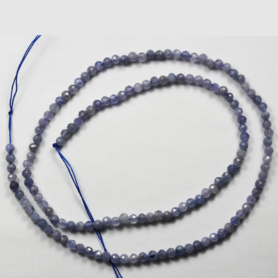 Natural Tanzanite, 3mm Faceted Round Gemstone Strand, 15.5inch, About 100 Beads, 0.6mm hole