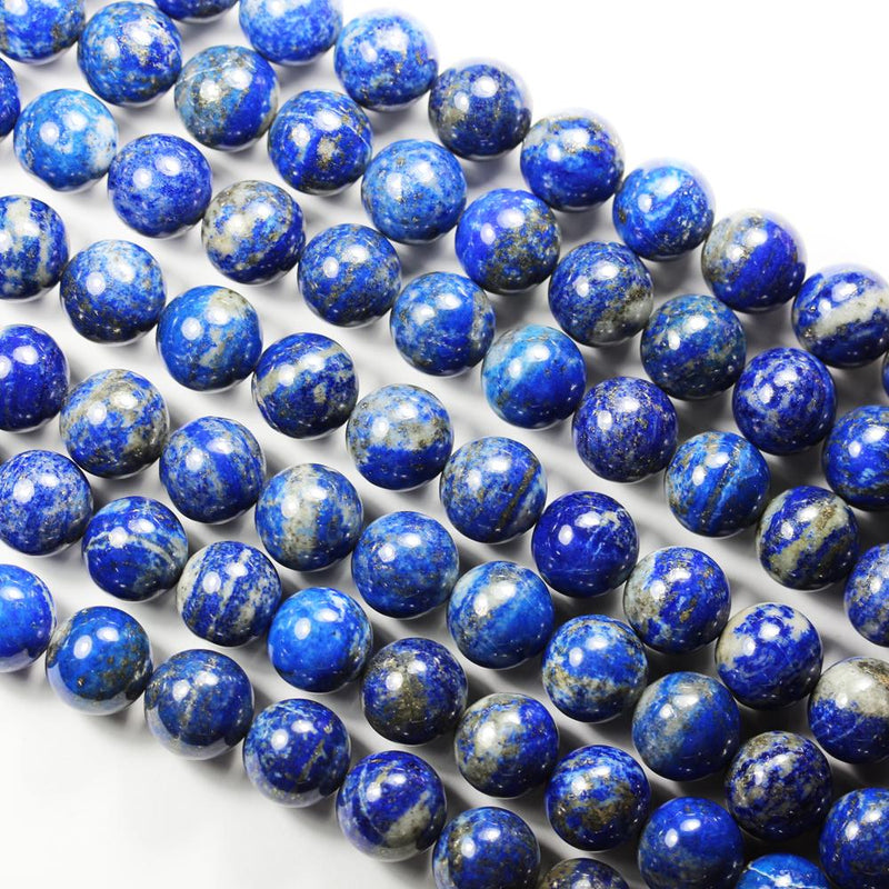 Lapis Lazuli, 12.5mm Round Natural Gemstone, One Full Strand, About 30 Beads, 15" Strand, hole 1mm