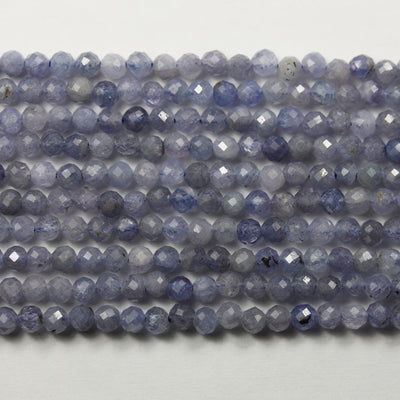 Natural Tanzanite, 3mm Faceted Round Gemstone Strand, 15.5inch, About 100 Beads, 0.6mm hole